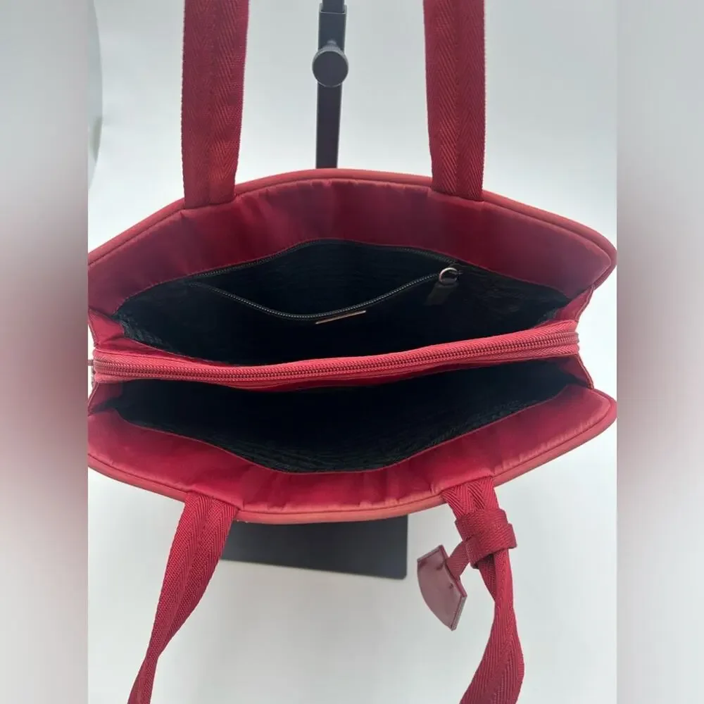Vintage Tessuto Prada Red Tote Bag with Structured Design